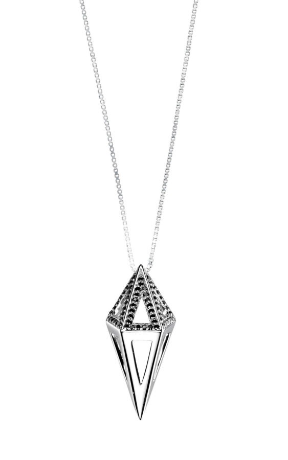 Cocoon Necklace in White Gold with Black Diamonds (1)